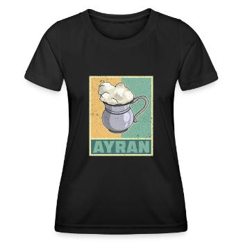 Ayran Becher Döner Kebab Türkei Türlisch Milch - Frauen Funktions-T-Shirt - Schwarz - Vorne - AI Model Female 172 light (172cm)