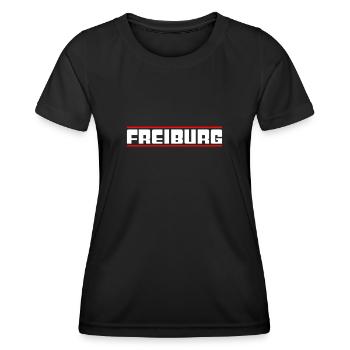 Freiburg - Frauen Funktions-T-Shirt - Schwarz - Vorne - AI Model Female 172 light (172cm)