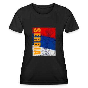 Serbien Orthodox Balkan Christentum Belgrad - Frauen Funktions-T-Shirt - Schwarz - Vorne - AI Model Female 172 light (172cm)