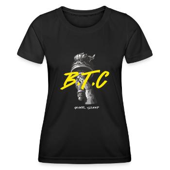 Bitcoin Never Sleeps Bitcoin Btc Crypto Currency - Women's Functional T-Shirt - black - Front - AI Model Female 172 light (172cm)