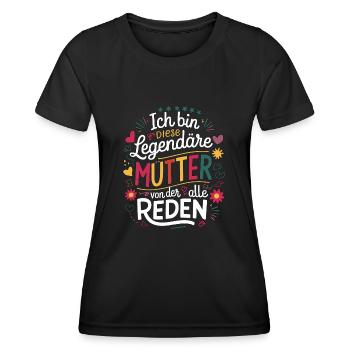 Le cœur et l’amour d’une mère légendaire - T-shirt sport Femme - noir - Devant - AI Model Female 172 light (172cm)
