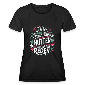 Le cœur et l’amour d’une mère légendaire - T-shirt sport Femme - noir - Devant - AI Model Female 172 light (172cm)