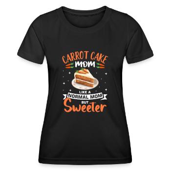 Witziger Karottenkuchen Spruch - Frauen Funktions-T-Shirt - Schwarz - Vorne - AI Model Female 172 light (172cm)