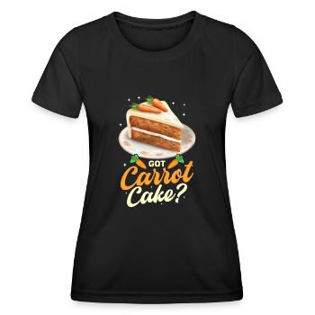 Witziger Karottenkuchen Spruch - Frauen Funktions-T-Shirt - Schwarz - Vorne - AI Model Female 172 light (172cm)