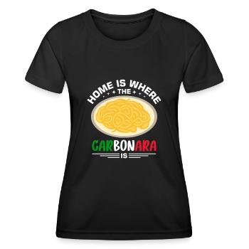 Italien Carbonara Pasta - Frauen Funktions-T-Shirt - Schwarz - Vorne - AI Model Female 172 light (172cm)