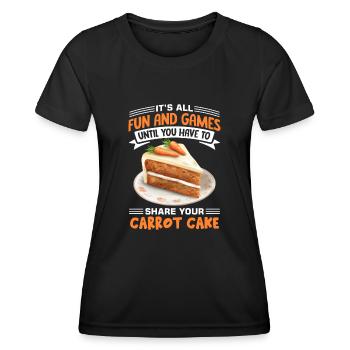 Witziger Karottenkuchen Spruch - Frauen Funktions-T-Shirt - Schwarz - Vorne - AI Model Female 172 light (172cm)