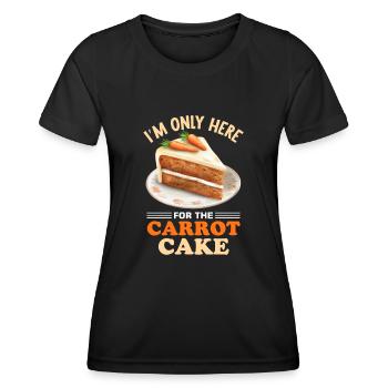 Witziger Karottenkuchen Spruch - Frauen Funktions-T-Shirt - Schwarz - Vorne - AI Model Female 172 light (172cm)