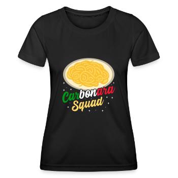 Italien Carbonara Pasta - Frauen Funktions-T-Shirt - Schwarz - Vorne - AI Model Female 172 light (172cm)