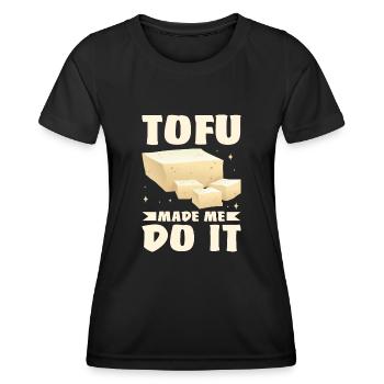 Vegan Vegetarier Design für einen Tofu Fan - Frauen Funktions-T-Shirt - Schwarz - Vorne - AI Model Female 172 light (172cm)