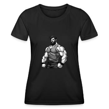 Workout Bodybuilder Muscles - Women's Functional T-Shirt - black - Front - AI Model Female 172 light (172cm)