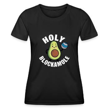 Holy Blockamole Avocado Design für Volleyball - Frauen Funktions-T-Shirt - Schwarz - Vorne - AI Model Female 172 light (172cm)