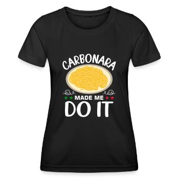 Italien Carbonara Pasta - Frauen Funktions-T-Shirt - Schwarz - Vorne - AI Model Female 172 light (172cm)