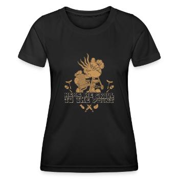 Fleisch Grillen Vater BBQ Smoker Sommer Koch - Frauen Funktions-T-Shirt - Schwarz - Vorne - AI Model Female 172 light (172cm)