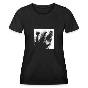 Grizzly Ours brun Ours brun - T-shirt sport Femme - noir - Devant - AI Model Female 172 light (172cm)