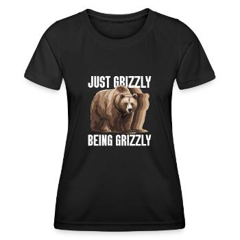 Grizzly Ours brun Ours brun - T-shirt sport Femme - noir - Devant - AI Model Female 172 light (172cm)