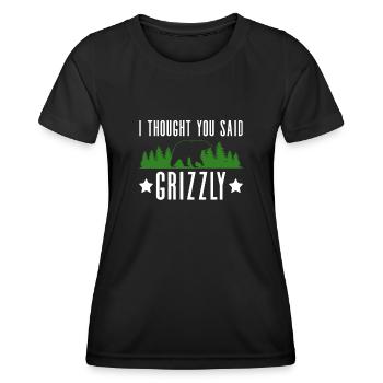 Grizzly Ours brun Ours brun - T-shirt sport Femme - noir - Devant - AI Model Female 172 light (172cm)