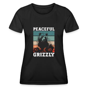Grizzly Ours brun Ours brun - T-shirt sport Femme - noir - Devant - AI Model Female 172 light (172cm)