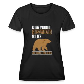 Grizzly Ours brun Ours brun - T-shirt sport Femme - noir - Devant - AI Model Female 172 light (172cm)