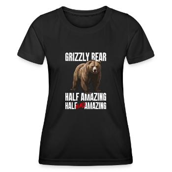 Grizzly Ours brun Ours brun - T-shirt sport Femme - noir - Devant - AI Model Female 172 light (172cm)