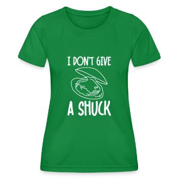 I Don't Give A Shuck 2 - Women's Functional T-Shirt - kelly green - Front - AI Model Female 172 dark (172cm)