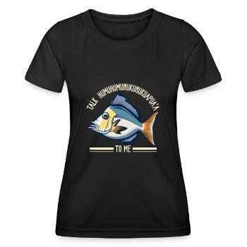 Hawaiianischer Drückerfisch Humuhumunukunukuapua'a - Frauen Funktions-T-Shirt - Schwarz - Vorne - AI Model Female 172 light (172cm)