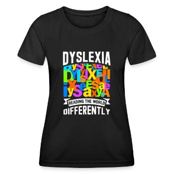 Dyslexia Dyslexia Dyslexia Dyslexic - Women's Functional T-Shirt - black - Front - AI Model Female 172 light (172cm)