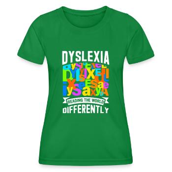 Dyslexie Legasthenie Legastheniker - Frauen Funktions-T-Shirt - Kelly Green - Vorne - AI Model Female 172 dark (172cm)