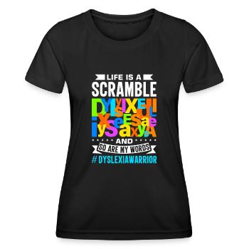 Dyslexia Dyslexia Dyslexia Dyslexic - Women's Functional T-Shirt - black - Front - AI Model Female 172 light (172cm)