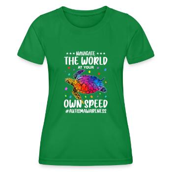 Autisme Autiste Autiste - T-shirt sport Femme - vert - Devant - AI Model Female 172 dark (172cm)