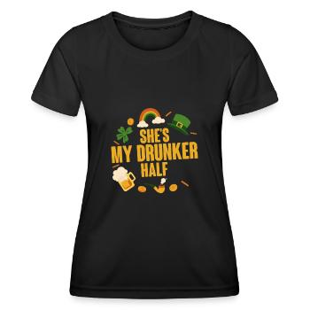 Elle est ma moitié ivre 2 - T-shirt sport Femme - noir - Devant - AI Model Female 172 light (172cm)