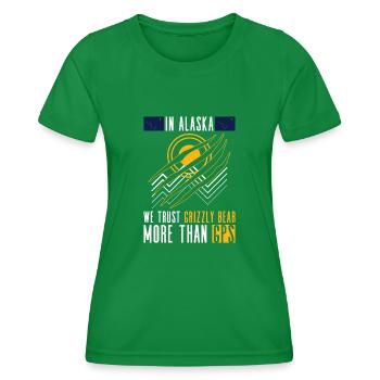 Grizzly Bear Ours brun d’Alaska - T-shirt sport Femme - vert - Devant - AI Model Female 172 dark (172cm)