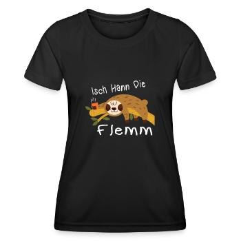 Isch Hann le dialecte de la Sarre - T-shirt sport Femme - noir - Devant - AI Model Female 172 light (172cm)