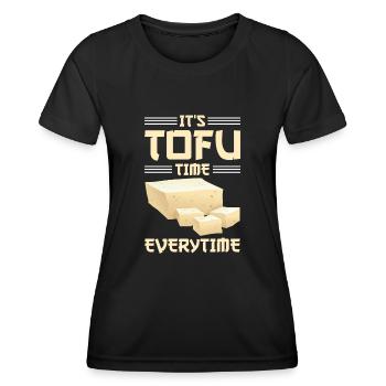 Vegan Vegetarier Design für einen Tofu Fan - Frauen Funktions-T-Shirt - Schwarz - Vorne - AI Model Female 172 light (172cm)