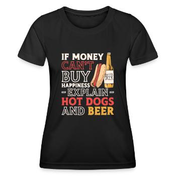 Hot Dog Adult Beer If Money Can't - Frauen Funktions-T-Shirt - Schwarz - Vorne - AI Model Female 172 light (172cm)