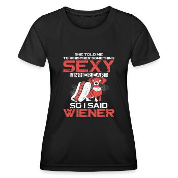 Hot Dog Adult She Told Me To - Frauen Funktions-T-Shirt - Schwarz - Vorne - AI Model Female 172 light (172cm)