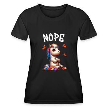 Cheval Drôle Dicton Non pour les amoureux des chevaux - T-shirt sport Femme - noir - Devant - AI Model Female 172 light (172cm)