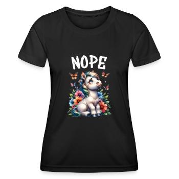 Cheval Drôle Dicton Non pour les amoureux des chevaux - T-shirt sport Femme - noir - Devant - AI Model Female 172 light (172cm)
