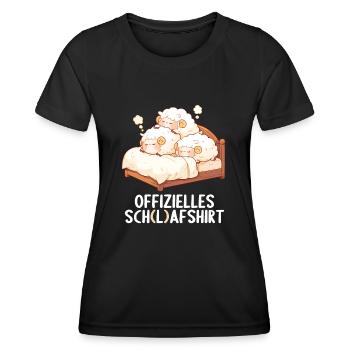 Official Sheep Shirt Official Sleep Shirt - Women's Functional T-Shirt - black - Front - AI Model Female 172 light (172cm)