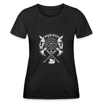 Asgard-VIKING-Viking SYMBOLES-RUNES VIKINGS - T-shirt sport Femme - noir - Devant - AI Model Female 172 light (172cm)