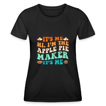 Witziger Apfelkuchen Spruch - Frauen Funktions-T-Shirt - Schwarz - Vorne - AI Model Female 172 light (172cm)