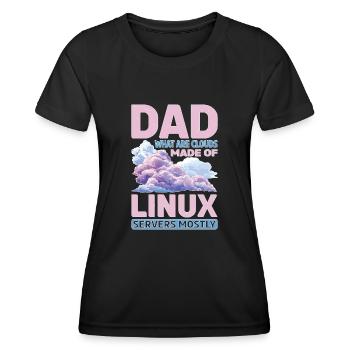 De quoi sont faits les nuages, les serveurs Linux principalement 32 - T-shirt sport Femme - noir - Devant - AI Model Female 172 light (172cm)