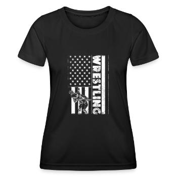 Wrestling Ringen Suplex Trikot Kampfkunst - Frauen Funktions-T-Shirt - Schwarz - Vorne - AI Model Female 172 light (172cm)
