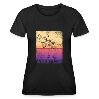 Wrestler Athlet Wrestling Suplex Ringen Sport - Frauen Funktions-T-Shirt - Schwarz - Vorne - AI Model Female 172 light (172cm)