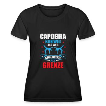 Capoeira : Pas de frontières ni de sentiers - T-shirt sport Femme - noir - Devant - AI Model Female 172 light (172cm)