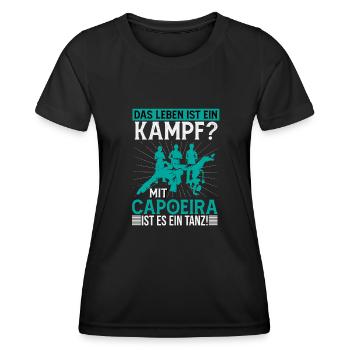 Life is struggle, capoeira is answer - Frauen Funktions-T-Shirt - Schwarz - Vorne - AI Model Female 172 light (172cm)