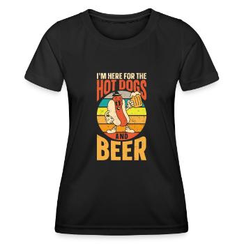 Hot Dog Adult Bière Rétro Je suis là - T-shirt sport Femme - noir - Devant - AI Model Female 172 light (172cm)