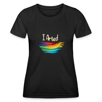 Cours d’humour et d’art amusant - T-shirt sport Femme - noir - Devant - AI Model Female 172 light (172cm)