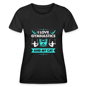 Gymnastique Anneau - T-shirt sport Femme - noir - Devant - AI Model Female 172 light (172cm)