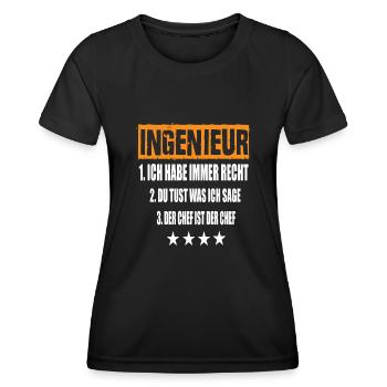 Ingenieur - Frauen Funktions-T-Shirt - Schwarz - Vorne - AI Model Female 172 light (172cm)