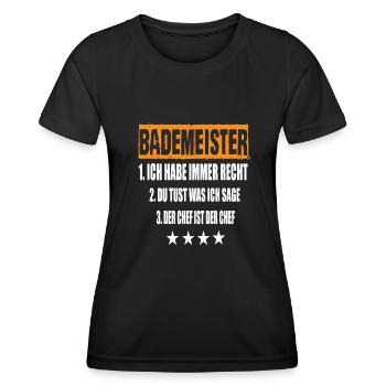Bademeister - Frauen Funktions-T-Shirt - Schwarz - Vorne - AI Model Female 172 light (172cm)